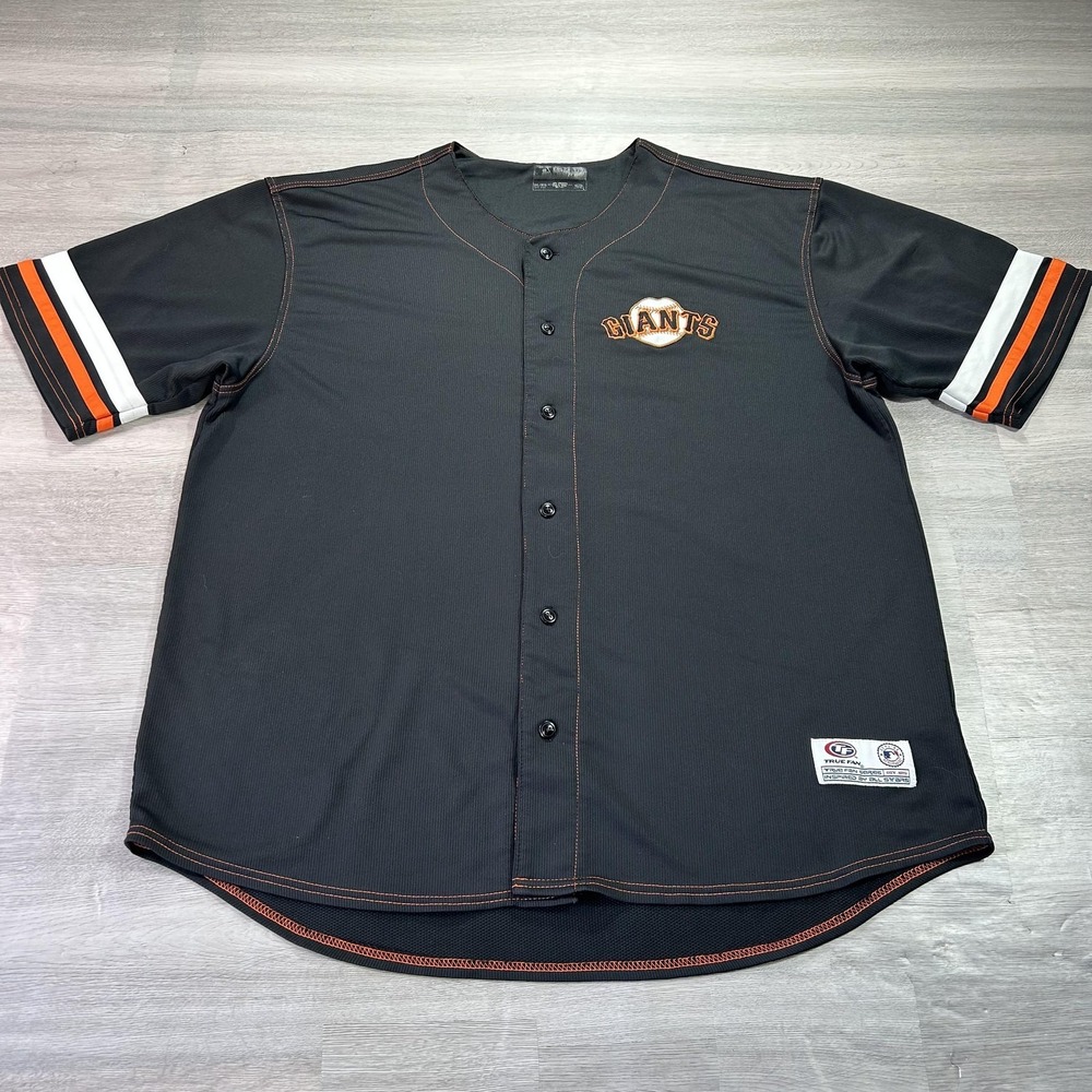 San Francisco Giants Jersey Mens 2XL Black MLB Baseball Button Front True Fan